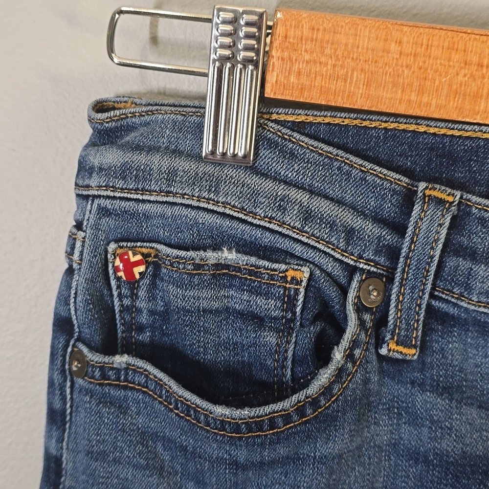 Hudson Jeans Womens Size 26 Size 2 Blue Denim Distressed Tally Crop Skinny Cuff - Picture 5 of 9